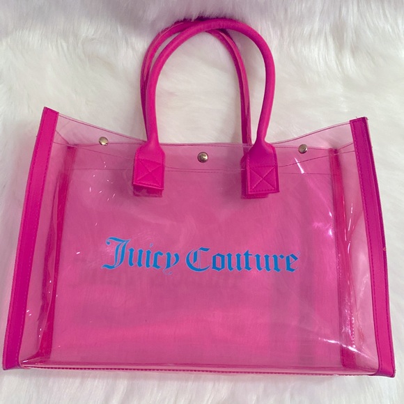 Juicy Couture Hot Pink Clear Tote Like New Excellent Condition - Picture 8 of 8
